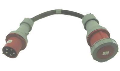 Adaptateur 3P+N+T mâle CEE17 63A / femelle CEE17 125A  0.5m