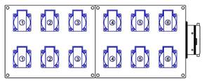 12 socles 16A NF  Embase H16 mâle 4 pivots  