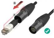 Corps de fiche ethercon rétractable - Sans plug RJ45 - NE8MXR-B-TOP