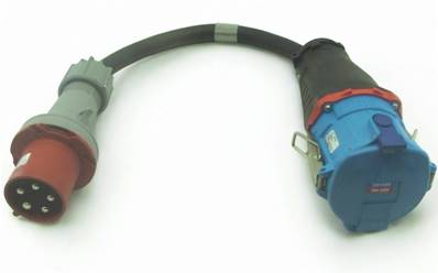 Adaptateur 3P+N+T mâle CEE17 63A / femelle Maréchal  125A DS9  0.5m