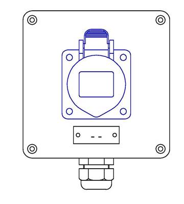 1 socle CEE17 2P+T 16A - 1 PG16