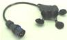 Adaptateur 2P+T 16A  mâle  CEE17 / femelle triple NF 1m