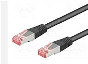Câble patch noir CAT6 S/FTP AWG27 équipé  2 RJ45 50cm
