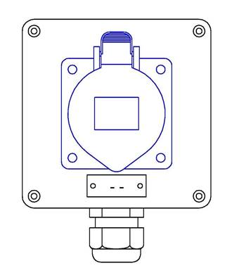 1 socle CEE17 2P+T 32A - 1 PG21