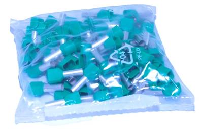  Sachet de 100 embouts de câblage 2X6mm² vert