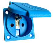 Embase Femelle NF16A bleue IP54 16A SANS ECLISSES - Fixation 38 x 38