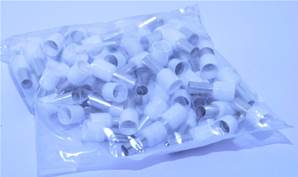 Sachet de 100 embouts de câblage 16mm² blanc ou bleu (selon arrivage)