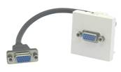 Plastron 45 embase VGA  femelle cordon 20cm VGA femelle