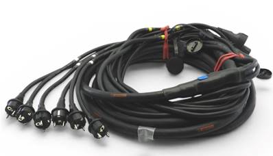 Cable 6 circuits  Epanouis mâle/ femelle cordons moulés 15m