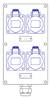 4 socles CEE17 2P+T 16A - 1 PG21