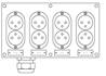 4 socles double 16A NF - 1 PG29