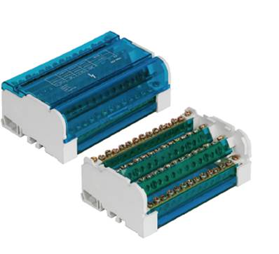 Répartiteur tétrapolaire 160A modulaire 15 trous par barre