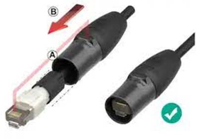 Corps de fiche ethercon rétractable - Sans plug RJ45 - NE8MXR-B-TOP