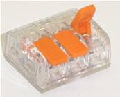 Borne  3 circuits (0.2 à 4mm2) . Pour câble souple ou rigide