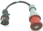 Adaptateur 3P+N+T mâle CEE17  32A  / femelle CEE17 63A   1m