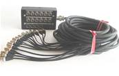 Boitier 16 embases XLR3F 4 XLR3M épanoui 16 fiches XLR3M 4 XLR3F  10m