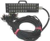 Boitier 24 embases XLR3F 8 XLR3M épanoui 24 fiches XLR3M 8 XLR3F  5m