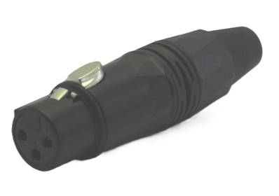 Connecteur CM2 femelle XLR 3 points noir 