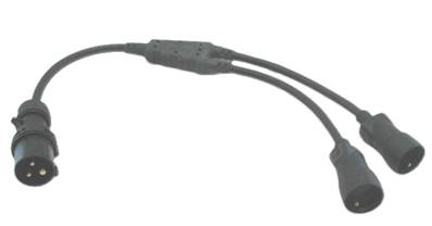 Doublette 220V CEE17 mâle / 2 NF femelle  0.5m