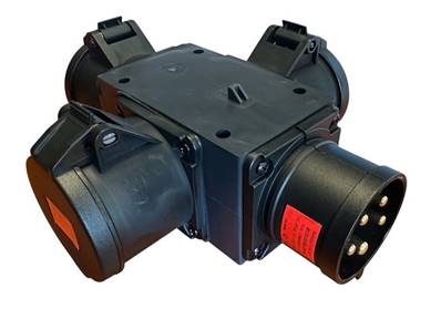 F3-3432-Multiprise 32A CEE17 mâle  3P+N+T/3x32A femelle  CEE17 3P+N+T