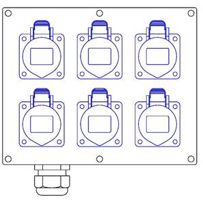 6 socles 16A CEE17  1 PG29