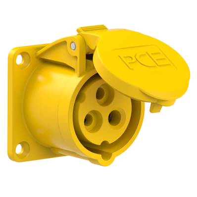 PCE 313-4F6 - Embase femelle droite 110V 2P+T 16A CEE17 - Fix 47x47