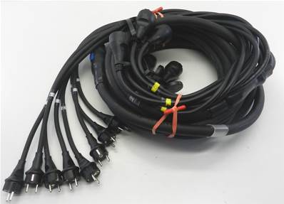 Cable 8 circuits 18G2.5  Epanoui mâle/ femelle cordons moulés 20m