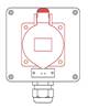 1 socle CEE17 3P+N+T 32A - 1 PG21