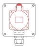 1 socle CEE17 3P+N+T 32A - 1 PG21