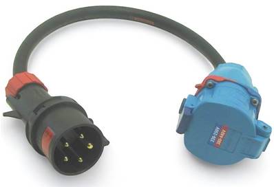 Adaptateur 3P+N+T 32A  mâle CEE17 /  femelle Maréchal DS3 1m