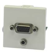 Plastron 45 embase VGA+ jack 3.5  femelle bornier à visser