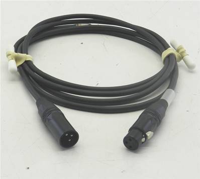 Câble DMX512 NOIR XLR5 1.5m - Connecteurs CM2 -  2 paires câblées