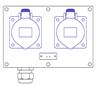 2 socles CEE17 2P+T  32A - 1 PG21