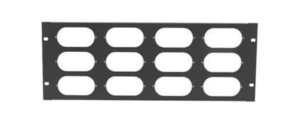 Face avant 19 pouces - 4U - 12 prises double K501- MECATES