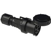 Fiche femelle noire 3P+N+T 63A CEE17 - PCE 2355-6XS - IP67