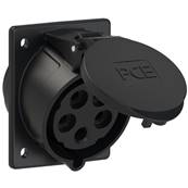 Embase femelle inclinée noire 3P+N+T 32A CEE17 Fixation60 x 73 425-6X